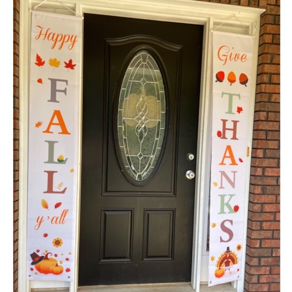 Thanksgiving Signs Banners Front Door Decorations Fall Decor Outdoor Porch Set - Picture 1 of 7